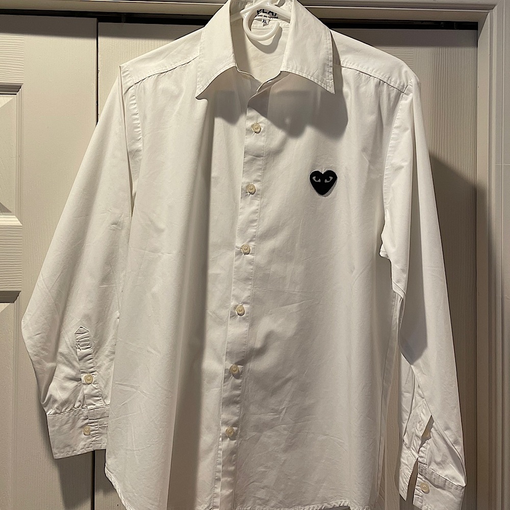 Men’s Comme Des Garçons PLAY Embroidered Shirt $138